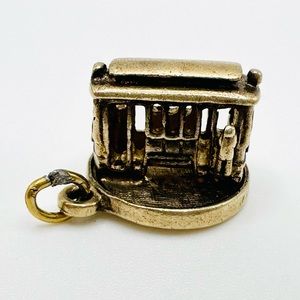Vintage STERLING SILVER 925 Moving Streetcar Gold Tone Charm San Francisco